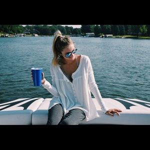 Free People white flowy thermal